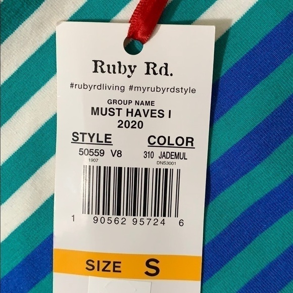 RUBY RD. MULTI STRIPED KNIT TOP - BRAND NEW, SIZE SMALL, STYLISH & COMFY! - Picture 5 of 5